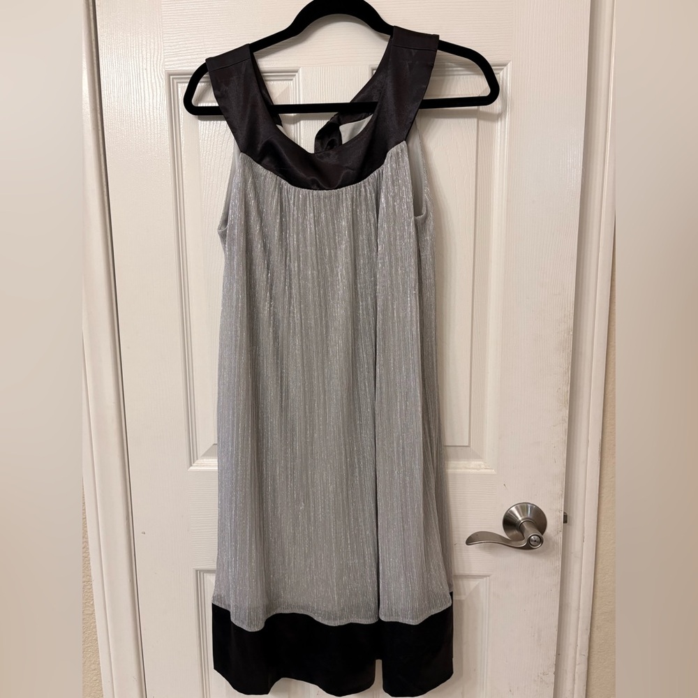 Enfocus Studio Silver and Black Mini Dress